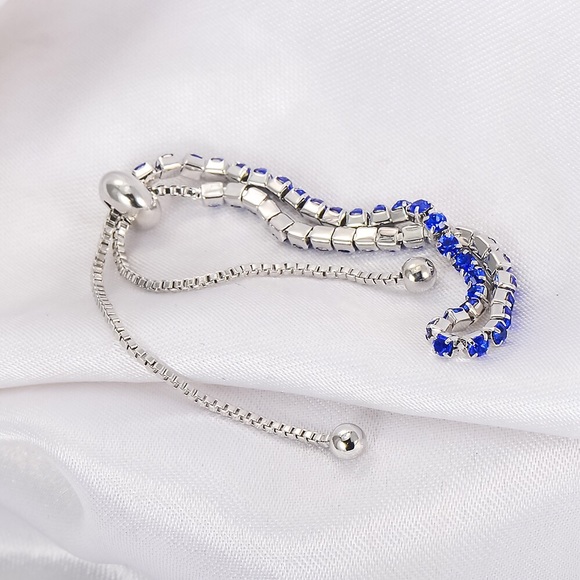 Silver Plated Adjustable Tennis Bracelet - Picture 5 of 5